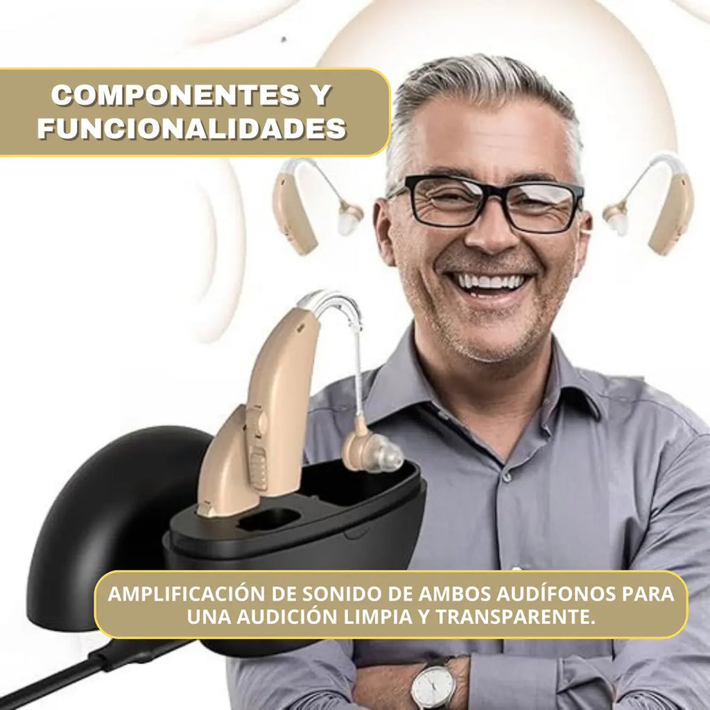 Par de aparato sordera auditivo Inalámbrico