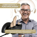 Par de aparato sordera auditivo Inalámbrico