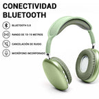 Auriculares P9 PRO MAX Inalámbricos Bluetooth 5.0 Cancelación de Ruido, Micrófono Integrado, Ranura para microSD, Batería Recargable y Vincha Acolchonada